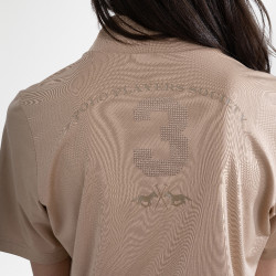 Korte mouwentechnische top HV Polo Favourite dames Champagne Beige