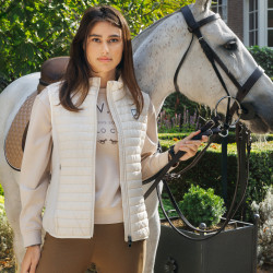 Technische mouwloze damesbodywarmer HV Polo Maxine Set Wit
