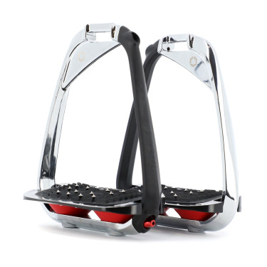 Flex-On stijgbeugels Iron-S chroom IUG zwart Zwart / rood