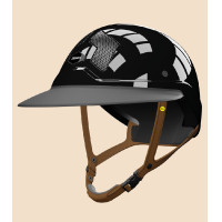 Mips-helm Flex-on Armet zwart met vizier Uniseks Star kinriem bruin