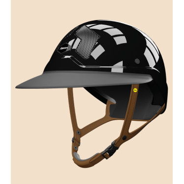 Mips-helm Flex-on Armet zwart met vizier Uniseks Star kinriem bruin