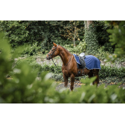 Waterdichte fleece paardendeken Horseware Rambo Marine / onweer / zilvergrijs Marineblauw
