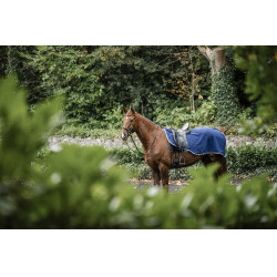 Waterdichte fleece paardendeken Horseware Rambo Marine / onweer / zilvergrijs Marineblauw