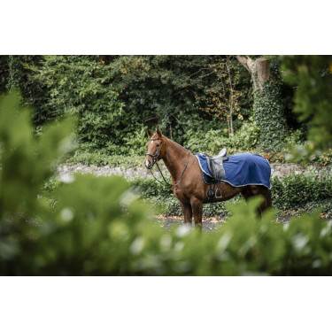 Waterdichte fleece paardendeken Horseware Rambo Marine / onweer / zilvergrijs Marineblauw