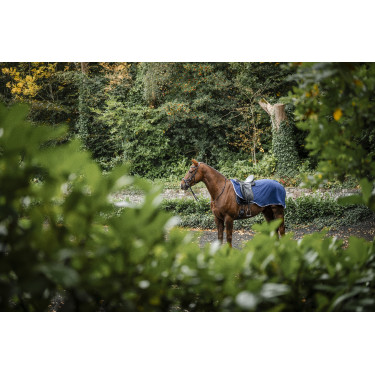 Waterdichte fleece paardendeken Horseware Rambo Marine / onweer / zilvergrijs Marineblauw