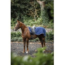 Waterdichte fleece paardendeken Horseware Rambo Marine / onweer / zilvergrijs Marineblauw
