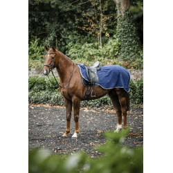 Waterdichte fleece paardendeken Horseware Rambo Marine / onweer / zilvergrijs Marineblauw