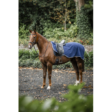 Waterdichte fleece paardendeken Horseware Rambo Marine / onweer / zilvergrijs Marineblauw