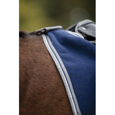 Waterdichte fleece paardendeken Horseware Rambo Marine / onweer / zilvergrijs Marineblauw