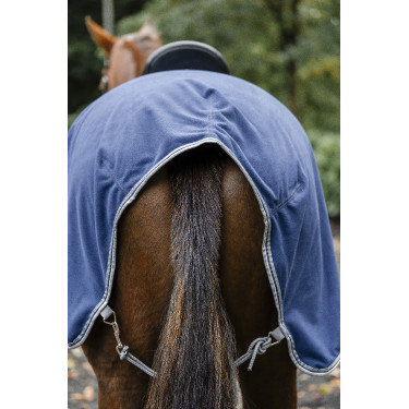 Waterdichte fleece paardendeken Horseware Rambo Marine / onweer / zilvergrijs Marineblauw