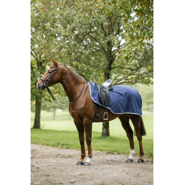 Waterdichte fleece paardendeken Horseware Rambo Marine / onweer / zilvergrijs Marineblauw