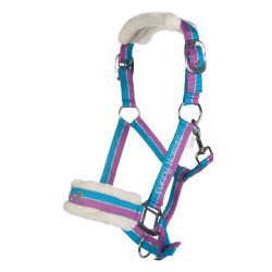 Halster Funny Horses HKM Violet / aqua / zilver Halster Funny Horses HKM Violet / aqua / zilver