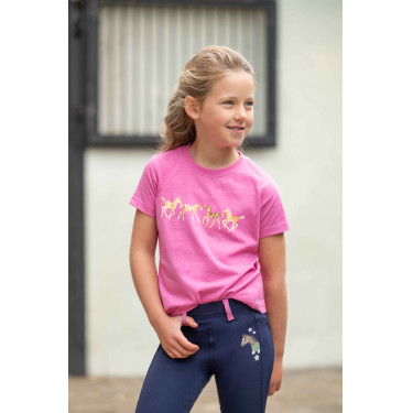 Kinder T-shirt Pony Club HKM Roze