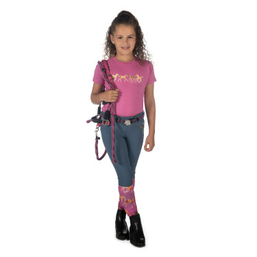 Kinder T-shirt Pony Club HKM Roze