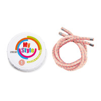 Casco My Style gestreepte biezenkit Perzik Roze