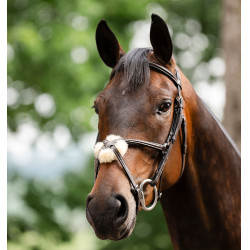 Grackle hoofdstel in 8-vorm Horseware gekruiste neusriem Bruin