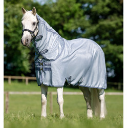 Amigo® Bug Rug Plus anti-vliegen deken voor pony Gemêleerd blauw / blauw / zilver