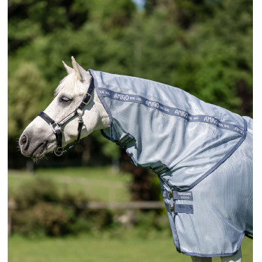 Amigo® Bug Rug Plus anti-vliegen deken voor pony Gemêleerd blauw / blauw / zilver