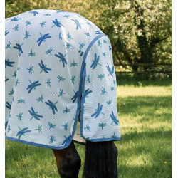 Vliegendeken Horseware Amigo Bug Rug XL Plus Libellenmotief / zilver / blauw / salie Motieven Vliegendeken Horseware Amigo Bug Rug XL Plus Libellenmotief / zilver / blauw / salie Motieven
