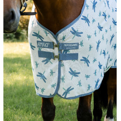 Vliegendeken Horseware Amigo Bug Rug XL Plus Libellenmotief / zilver / blauw / salie Motieven Vliegendeken Horseware Amigo Bug Rug XL Plus Libellenmotief / zilver / blauw / salie Motieven