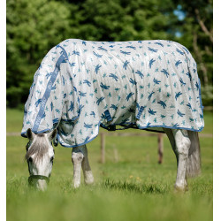 Horseware Amigo Geïntegreerde Vliegendeken Libellenmotief / zilver / blauw / salie Motieven