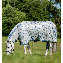 Horseware Amigo Geïntegreerde Vliegendeken Libellenmotief / zilver / blauw / salie Motieven