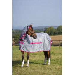Bucas Buzz-Off Rain vliegen deken met halsdeel Blauw Blossom