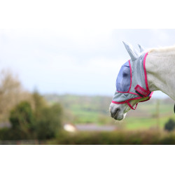 Bucas Buzz-Off Deluxe vliegenmasker met oren Blauw Blossom