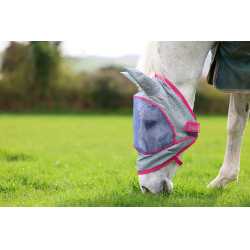 Bucas Buzz-Off Deluxe vliegenmasker met oren Blauw Blossom