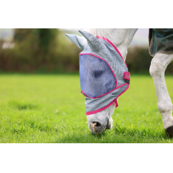 Bucas Buzz-Off Deluxe vliegenmasker met oren Blauw Blossom