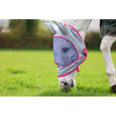 Bucas Buzz-Off Deluxe vliegenmasker met oren Blauw Blossom