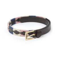 Shires Drover Skinny Polo Riem Marine / roze / naturel Blauw