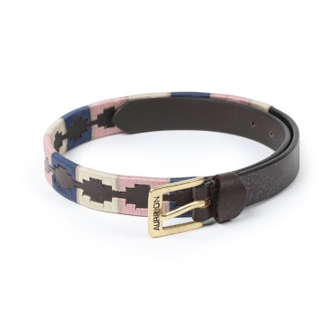 Shires Drover Skinny Polo Riem Marine / roze / naturel Blauw Shires Drover Skinny Polo Riem Marine / roze / naturel Blauw