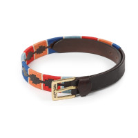 Shires Drover Skinny Polo Riem Turkoois / rood / oranje / blauw