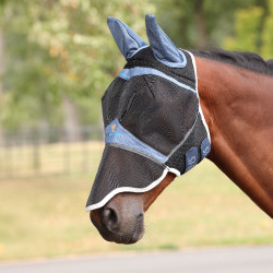 Shires FlyGuard Pro Air Motion vliegenmasker met oren en neus Donker luchtmachtblauw