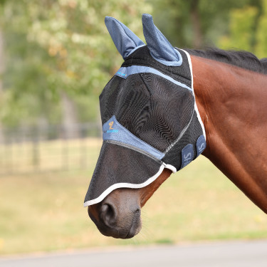 Shires FlyGuard Pro Air Motion vliegenmasker met oren en neus Donker luchtmachtblauw