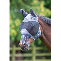 Metabug vliegmasker met oortjes en franjes Marine Marineblauw
