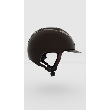 Kask Dogma Pure Shine helm met lichtbruine kinriem Espressobruin