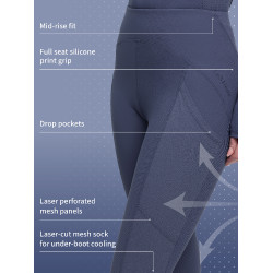 Damesrijlegging LeMieux met siliconen zitvlak Airflow Zwart