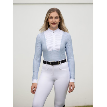 LeMieux wedstrijdpolo met lange mouwen Arielle dames Mist Blauw LeMieux wedstrijdpolo met lange mouwen Arielle dames Mist Blauw
