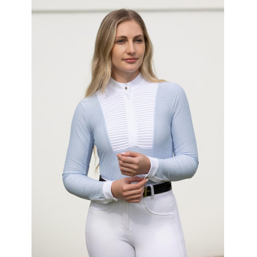 LeMieux wedstrijdpolo met lange mouwen Arielle dames Mist Blauw LeMieux wedstrijdpolo met lange mouwen Arielle dames Mist Blauw