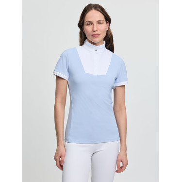LeMieux wedstrijdpolo geplisseerd met korte mouwen Sophia dames Mist Blauw