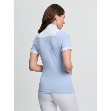 LeMieux wedstrijdpolo geplisseerd met korte mouwen Sophia dames Mist Blauw