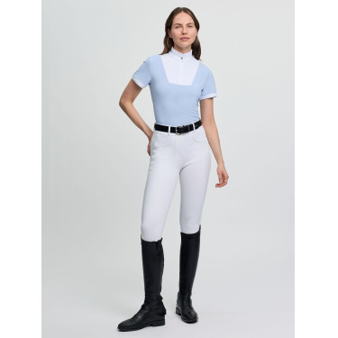 LeMieux wedstrijdpolo geplisseerd met korte mouwen Sophia dames Mist Blauw