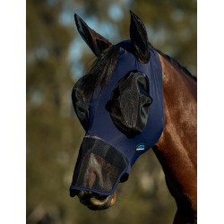 Weatherbeeta ComFiTec Luxe Stretch vliegenmasker met oren en neus Marine / zwart Blauw