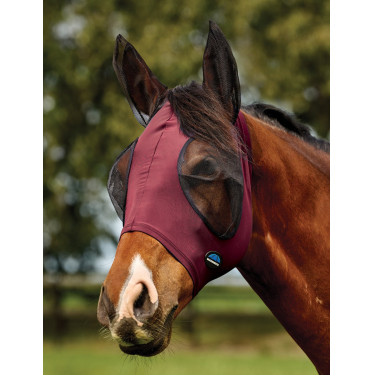 Weatherbeeta ComFiTec Deluxe Stretch anti-vliegenmasker met oren Bordeaux / zwart Weatherbeeta ComFiTec Deluxe Stretch anti-vliegenmasker met oren Bordeaux / zwart