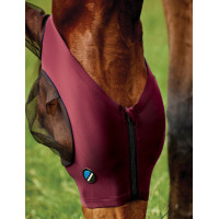 Weatherbeeta ComFiTec Deluxe Stretch anti-vliegenmasker met oren Bordeaux / zwart