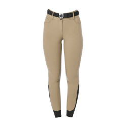 Dames rijbroek Equestro met kniestGrip hoge taille Wierook Beige