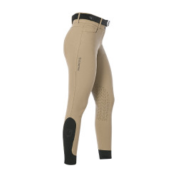 Dames rijbroek Equestro met kniestGrip hoge taille Wierook Beige