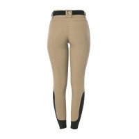 Dames rijbroek Equestro met kniestGrip hoge taille Wierook Beige